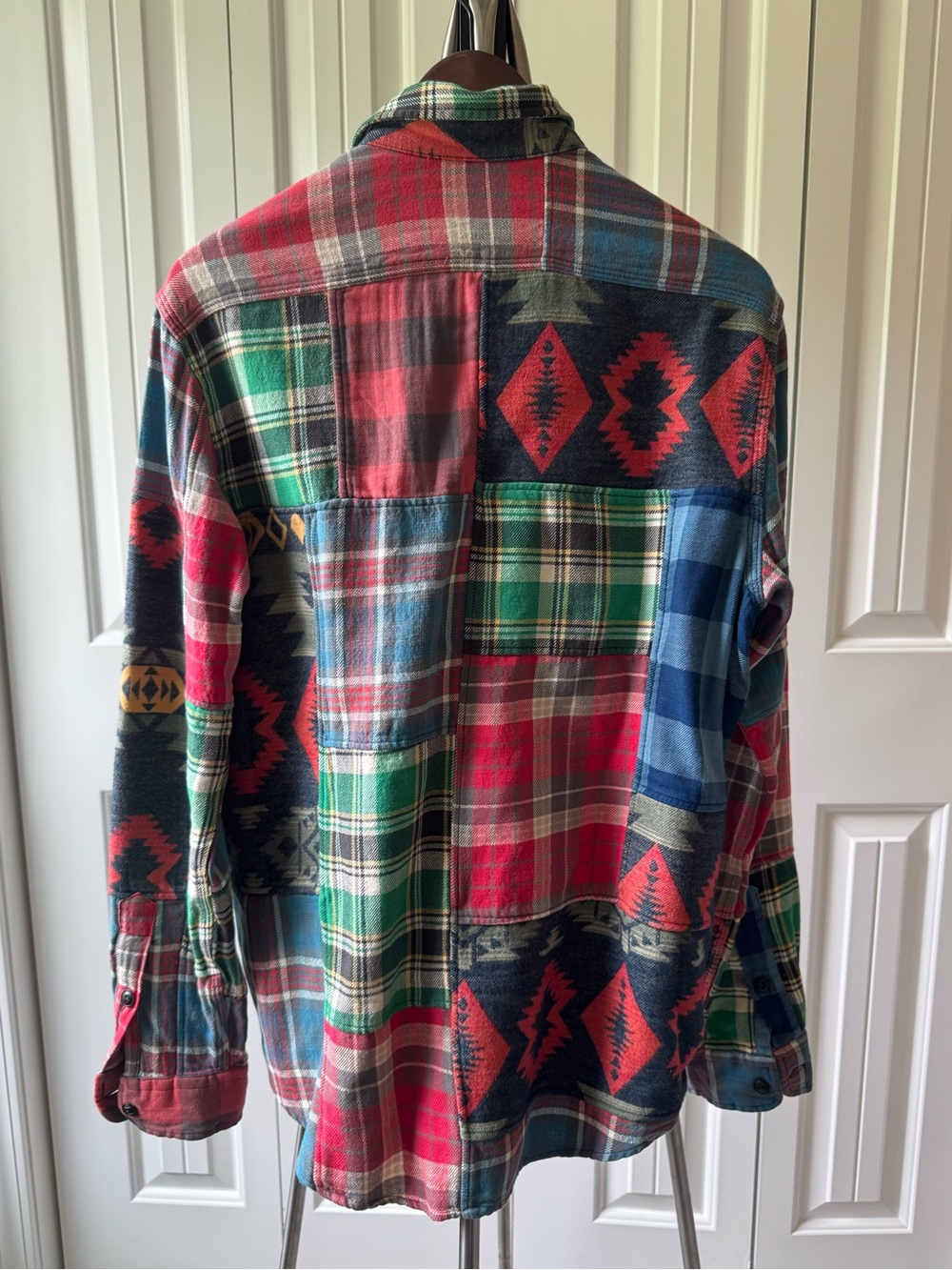 Polo by Ralph Lauren Multi-Color Patchwork Plaid & Aztec Button-Down Shirt - Picture 2 of 3